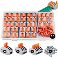 Conectores eléctricos rapidos 80 piezas- estancos Conectores de cableado de cables Kits de bloque de terminales con…